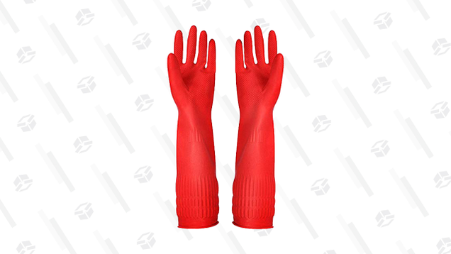 These YSLON gloves come in a pack of three, so you can designate each pair to its own specific cleaning task. They come in three sizes, so you can be sure your pair is the perfect length.